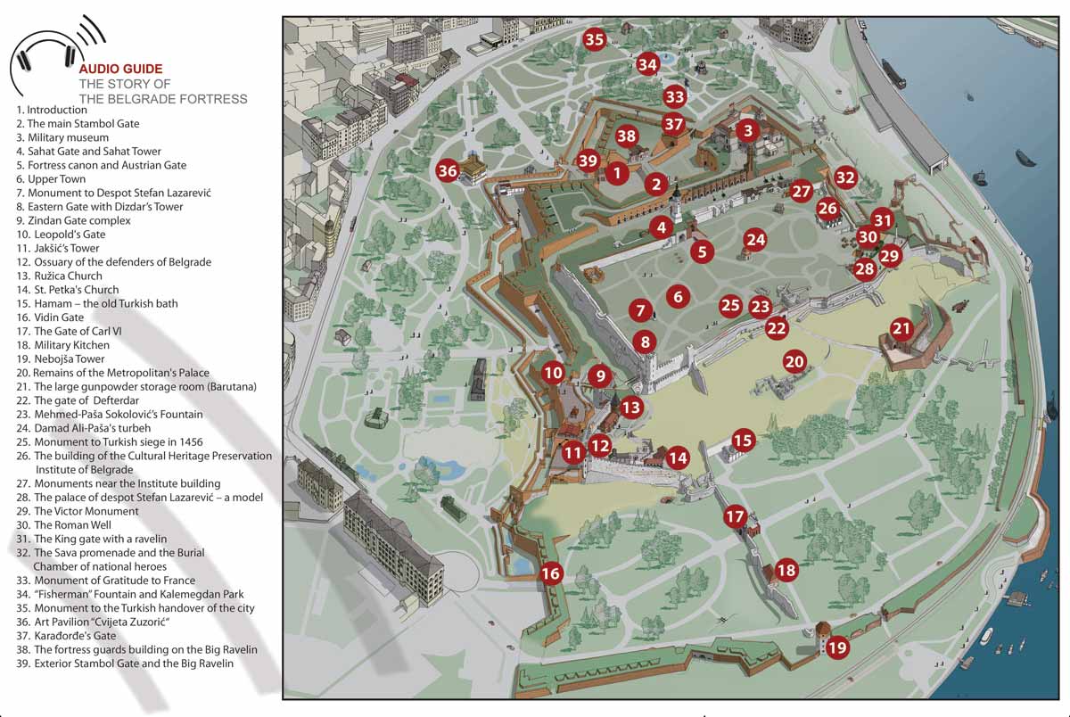 kalemegdan mapa Audio Guide on the Belgrade Fortress | Beogradska Tvrdjava kalemegdan mapa
